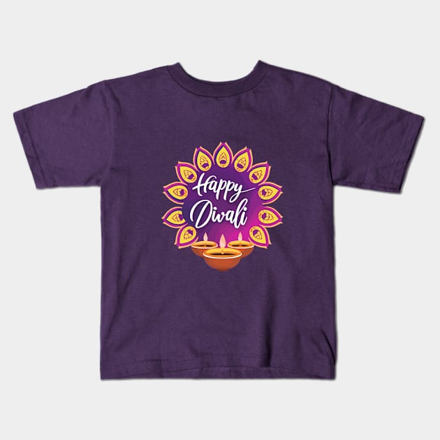 Happy Diwali Kids T-Shirt by irfankokabi